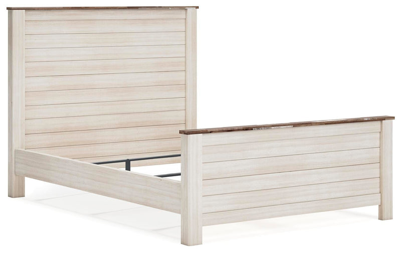 Willowton Queen Panel Bed with Mirrored Dresser and Nightstand