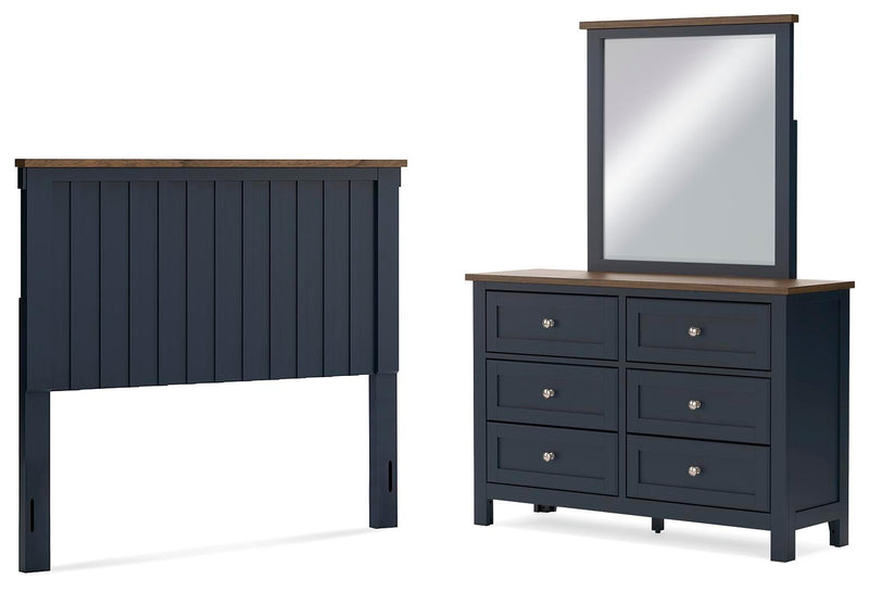 Landocken Full Panel Headboard, Dresser and Mirror