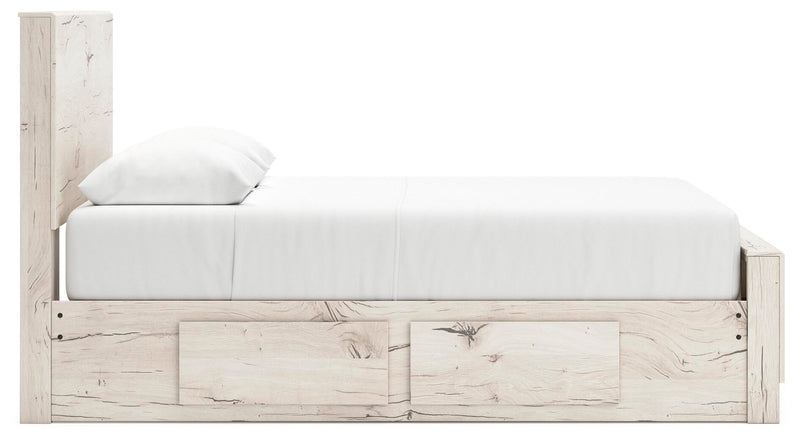 Lawroy Queen Panel Bed with Storage, Dresser and Mirror