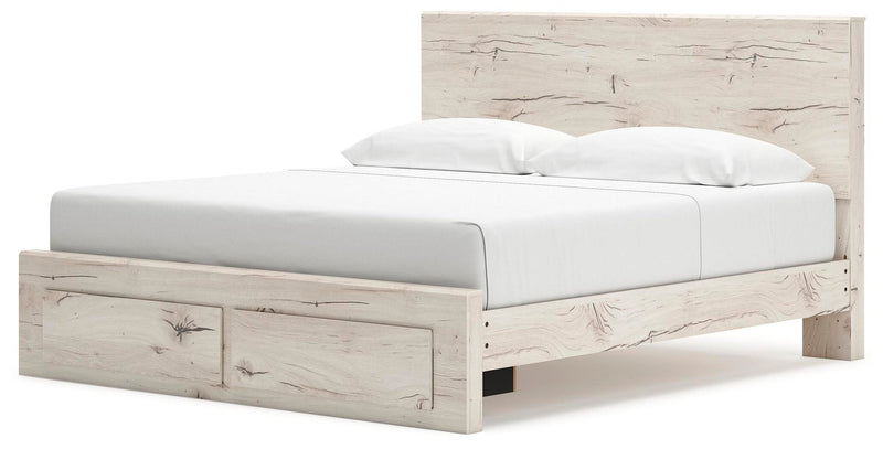 Lawroy King Panel Storage Bed, Dresser, Mirror and Nightstand