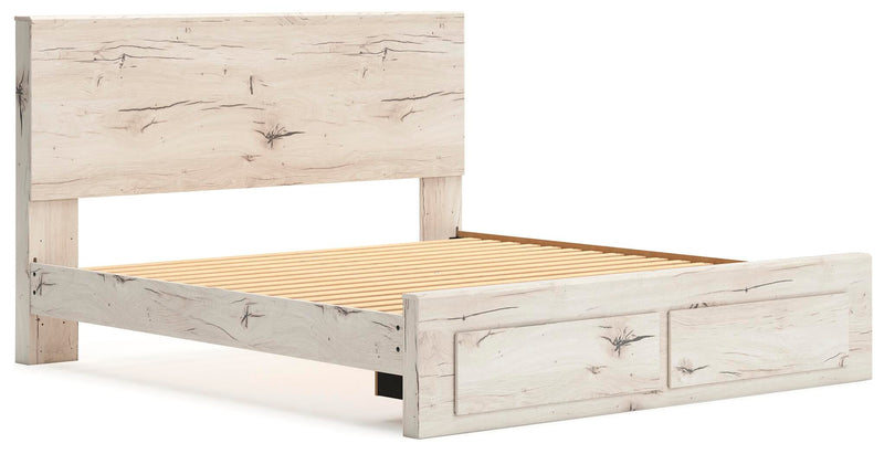 Lawroy King Panel Storage Bed, Dresser, Mirror and Nightstand
