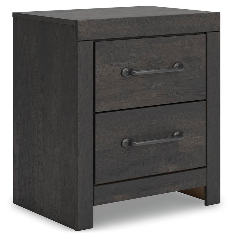 Delmorta Full Panel Storage Bed, Dresser, Mirror and Nightstand