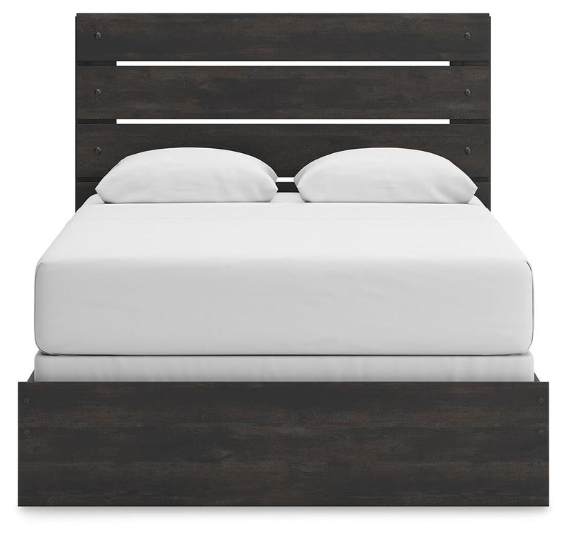 Delmorta Queen Panel Bed, Dresser, Mirror and Nightstand