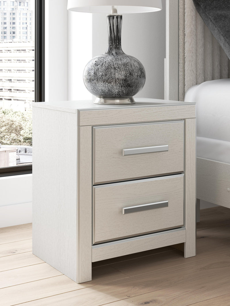 Birmonton Queen Upholstered Panel Platform Bed, Dresser, Mirror and Nightstand