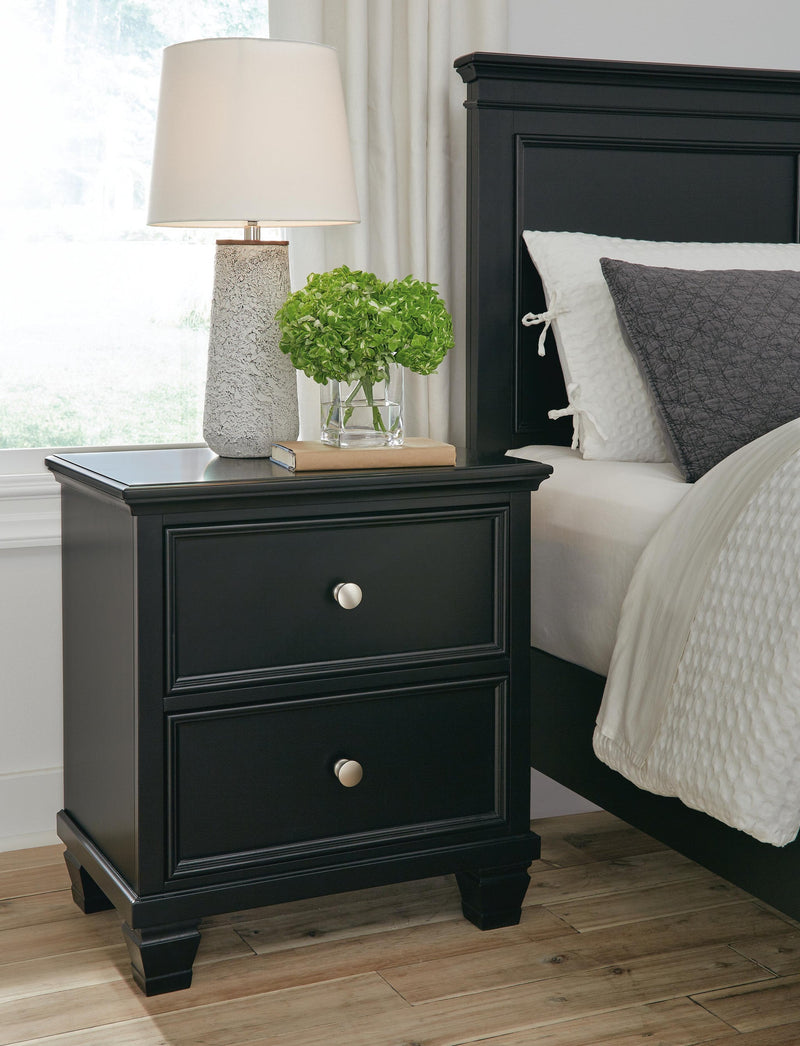 Lanolee California King Panel Storage Bed, Dresser, Mirror and Nightstand