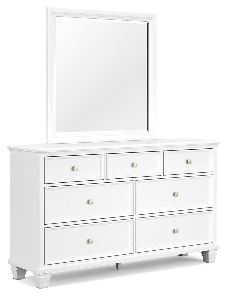 Fortman Queen Panel Storage Bed with Mirrored Dresser