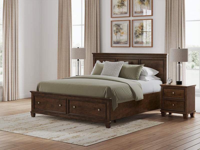 Danabrin King Panel Storage Bed, Dresser, Mirror and Nightstand