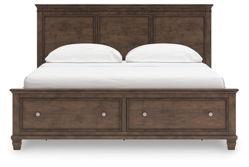 Danabrin California King Panel Storage Bed, Dresser and Mirror