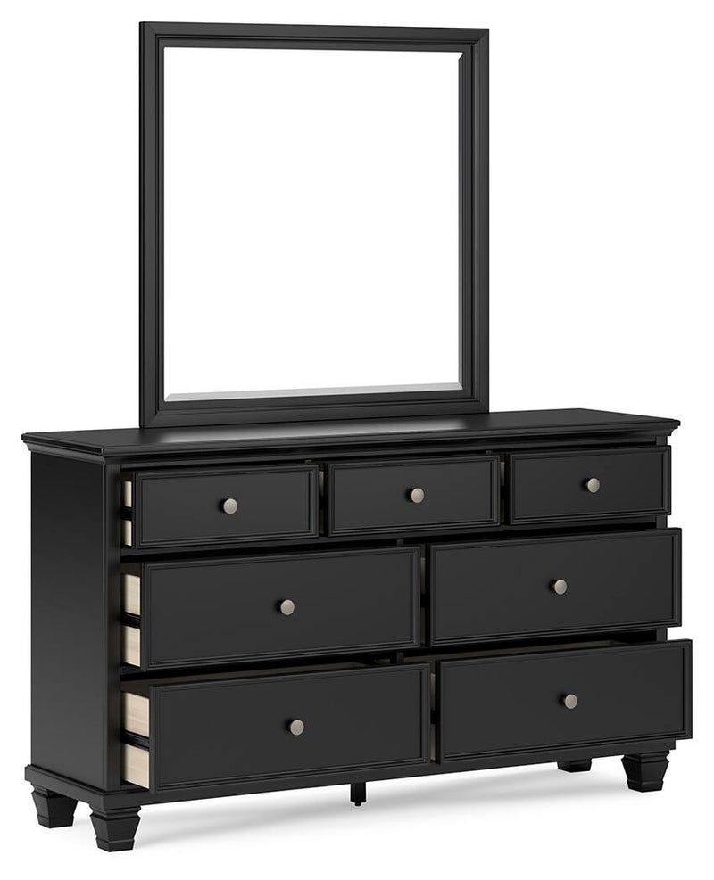 Lanolee King Panel Storage Bed, Dresser and Mirror