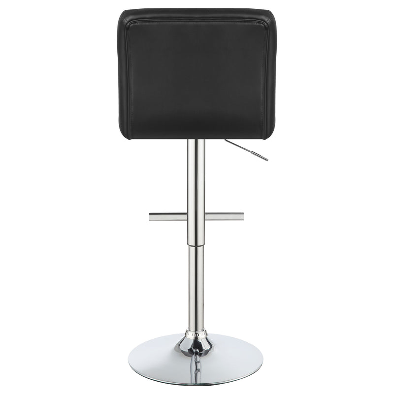 Lenny Tufted Adjustable Faux Leather Bar Stool Black (Set of 2)