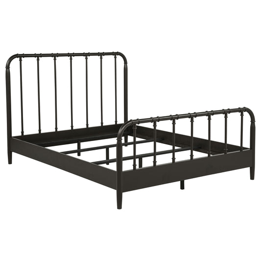 Rocco All Wood Water Pipe Open Frame Queen Bed Dark Bronze