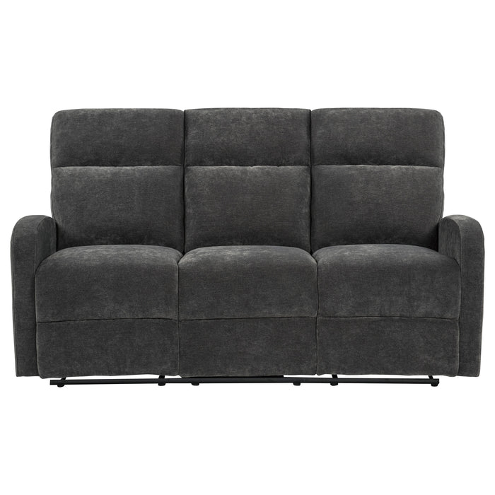 Hamilton Chenille Manual Reclining Sofa Charcoal Grey