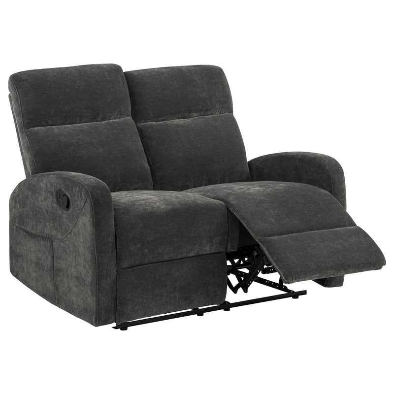 Hamilton Chenille Manual Reclining Loveseat Charcoal Grey
