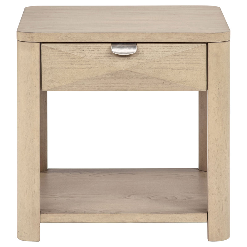 Marcelo Wood End Table with Drawer and Shelf Light Elm