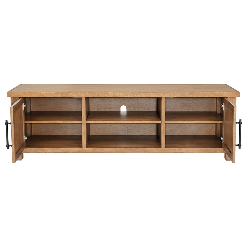 Beasley 2-Door 71-Inch Wood TV Stand Media Console Golden Oak