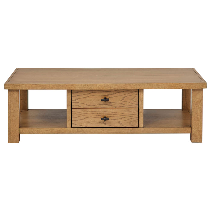 Beasley 2-Piece Wood Coffee Table Set Golden Oak