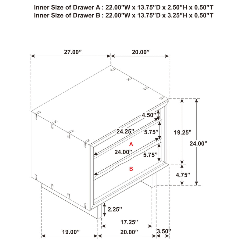 Stillwater 2-drawer Nightstand