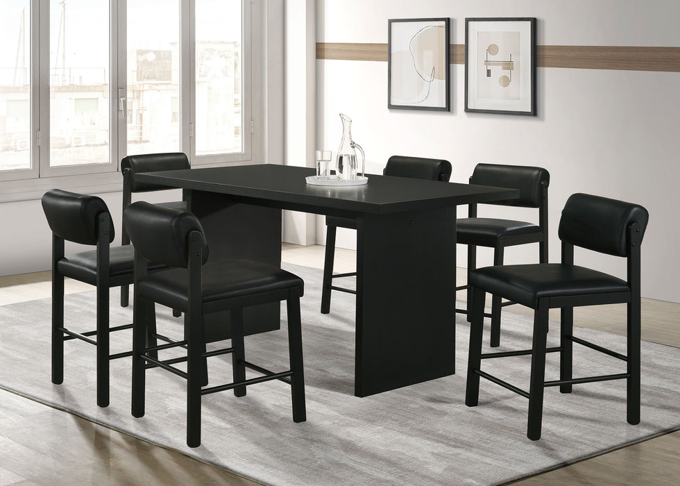 Kehoe Upholstered Counter Height Chair Black (Set of 2)