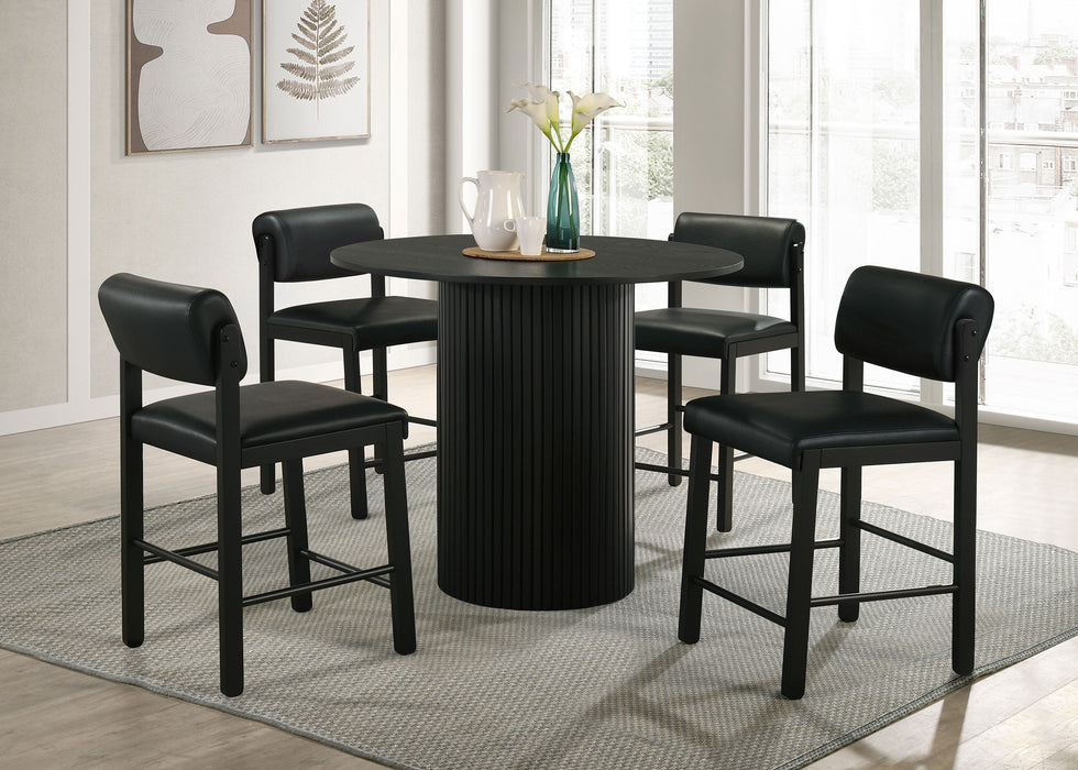 Kehoe Upholstered Counter Height Chair Black (Set of 2)