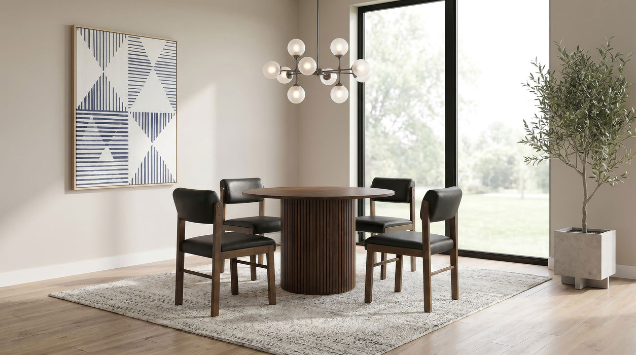 Hamlyn 47-inch Round Wood Dining Room Table Walnut