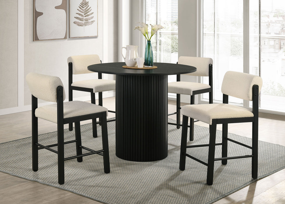Kehoe Upholstered Counter Height Chair Cream and Black (Set of 2)