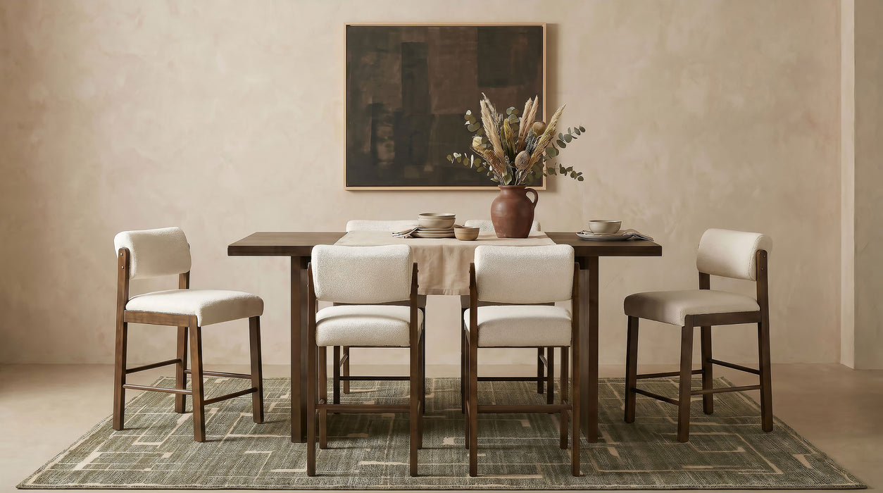 Kehoe Upholstered Counter Height Chair Cream and Walnut (Set of 2)