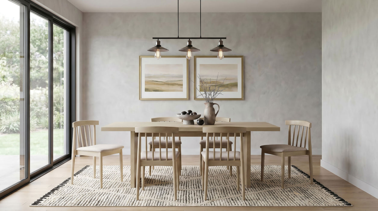 Cullen Dining Side Chair Upholstered Seat Natural Oak (Set of 2)
