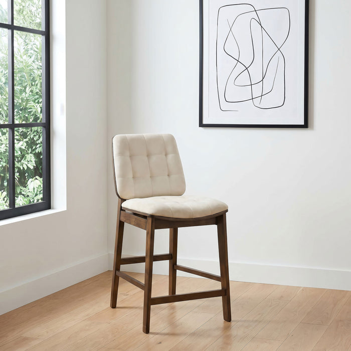 Redbridge Upholstered Counter Chair Cream and Walnut (Set of 2)