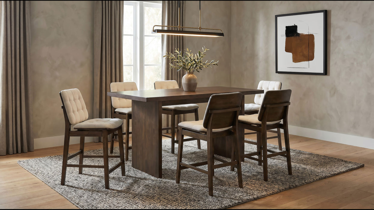 Redbridge Upholstered Counter Chair Cream and Walnut (Set of 2)