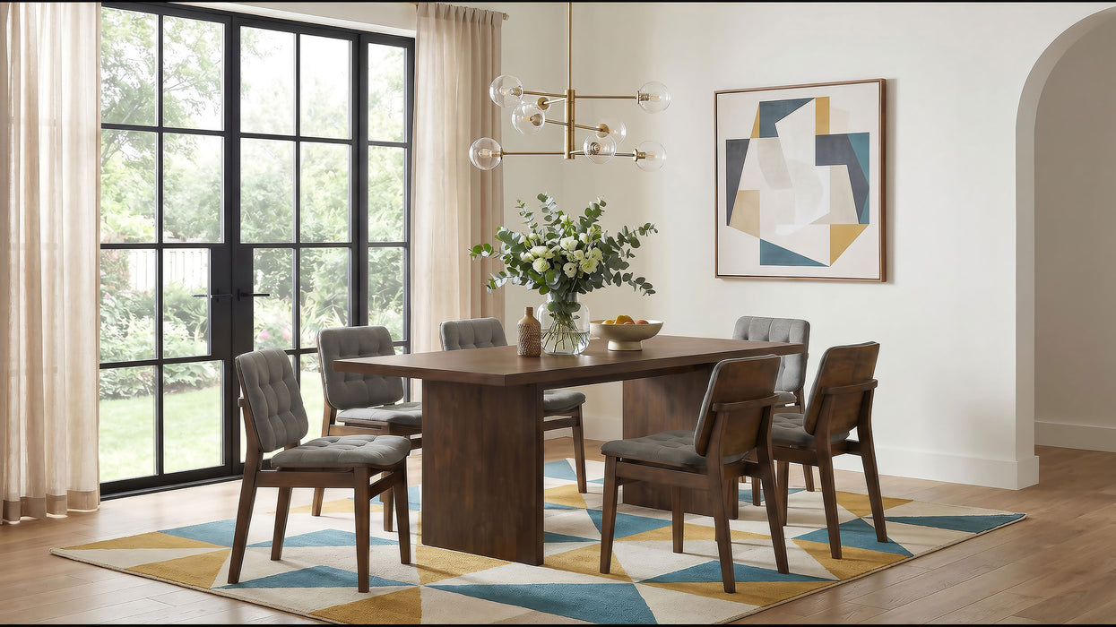 Redbridge Upholstered Side Chair Grey and Walnut (Set of 2)
