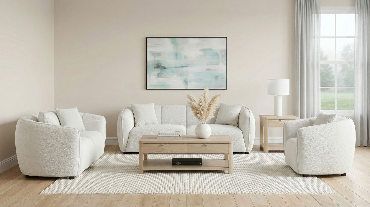 Aleisha Fabric Upholstered Loveseat Sand