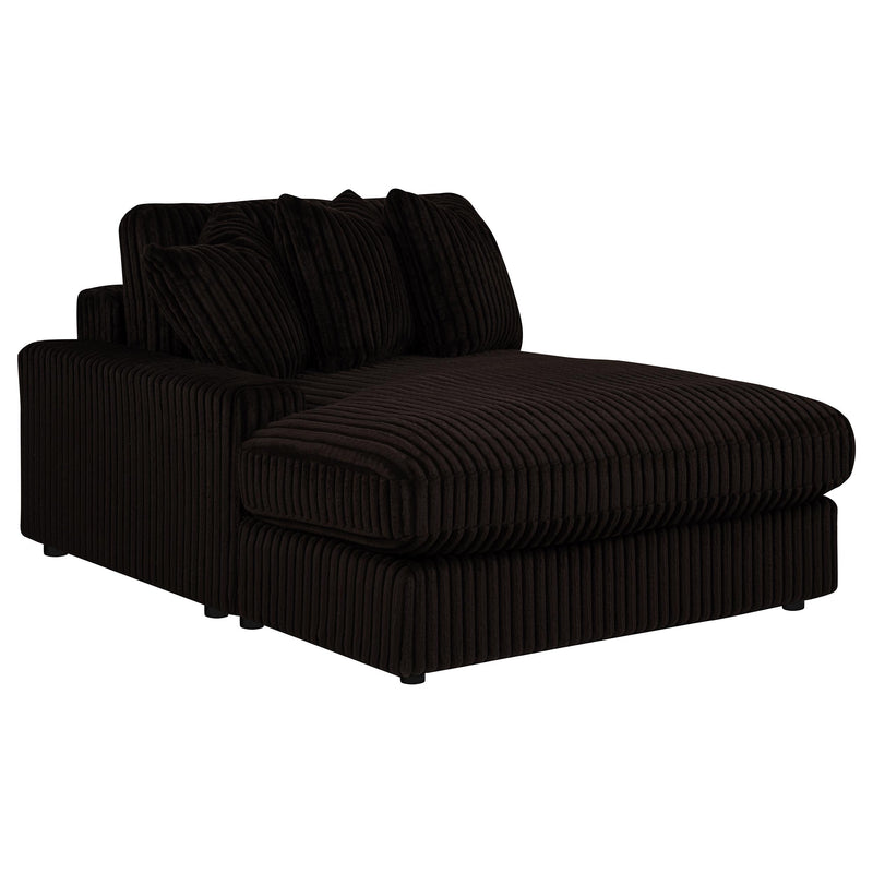 Blaine 2-Piece Corduroy Reversible Chaise Sectional Sofa Chocolate Brown