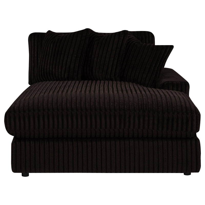 Blaine 2-Piece Corduroy Reversible Chaise Sectional Sofa Chocolate Brown