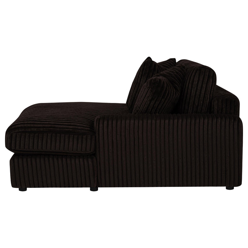 Blaine 2-Piece Corduroy Reversible Chaise Sectional Sofa Chocolate Brown