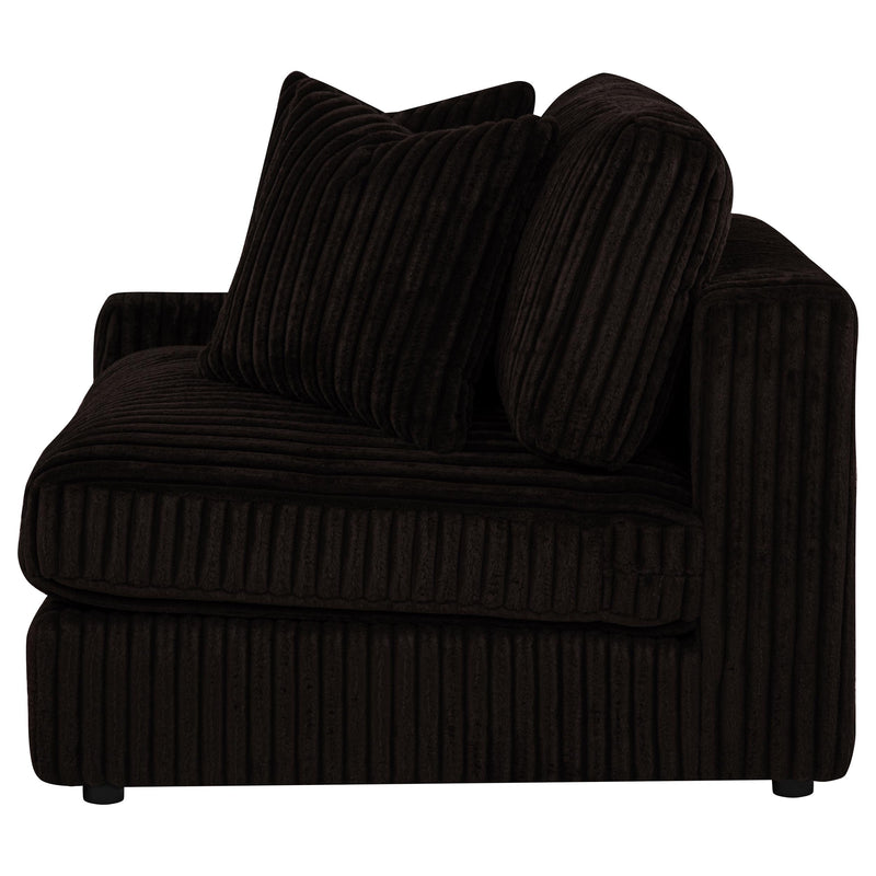 Blaine 2-Piece Corduroy Reversible Chaise Sectional Sofa Chocolate Brown