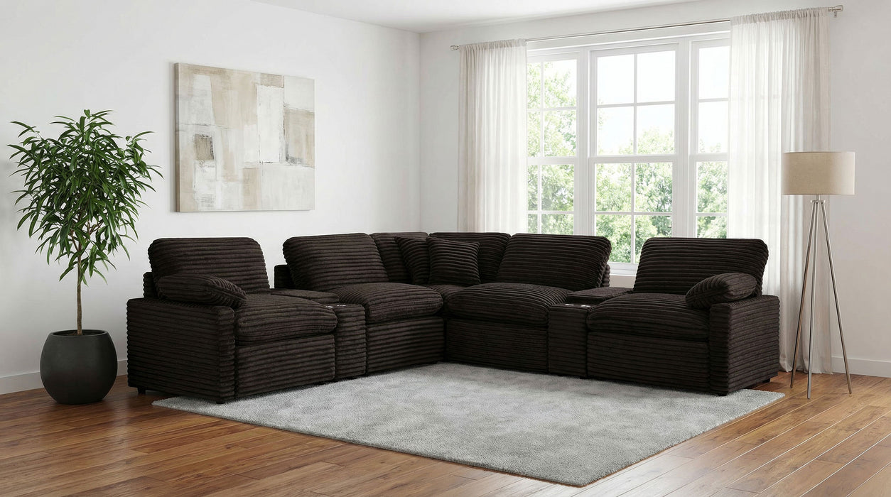 Collins Modular Armless Chair Chocolate Brown