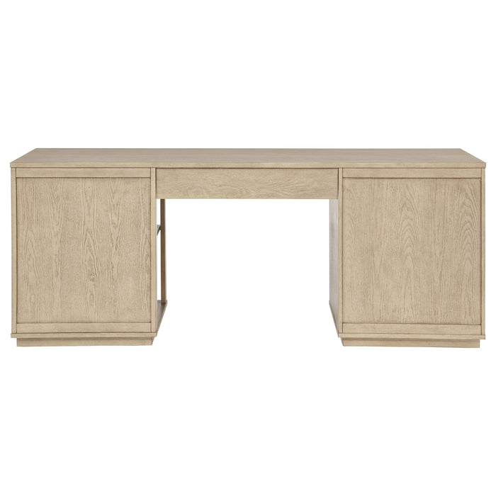 Harkes 75-inch 3-drawer Computer Desk with Adjustable Shelf Light Elm