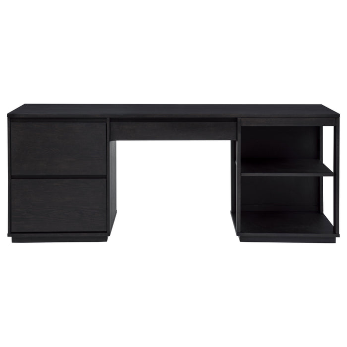 Harkes 75-inch 3-drawer Computer Desk with Adjustable Shelf Coffee Bean