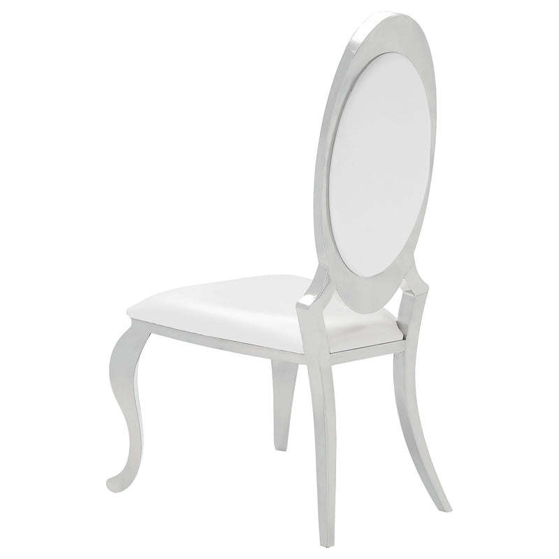Antoine 7-piece Black Tempered Glass Dining Set Cream White Chairs