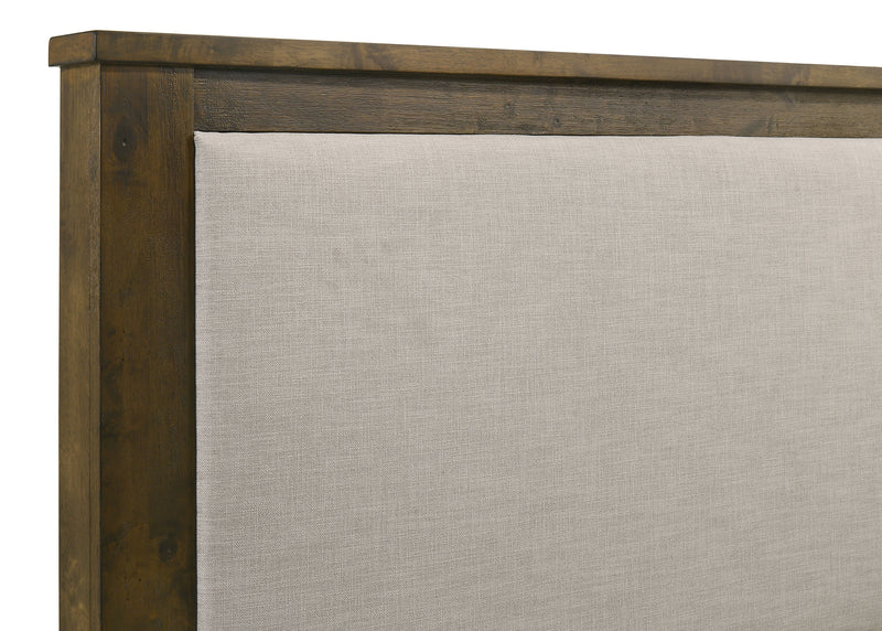 Doherty California King Linen Panel Bed Rustic Brown