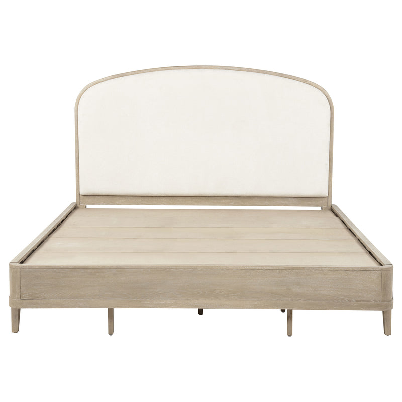 Lucaire Eastern King Upholstered Panel Bed Sandstone