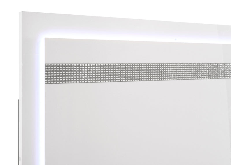 Viana Touch-Control LED Eastern King Platform Bed White High Gloss