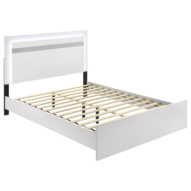Viana 4-Piece Touch-Control LED Eastern King Bedroom Set White High Gloss