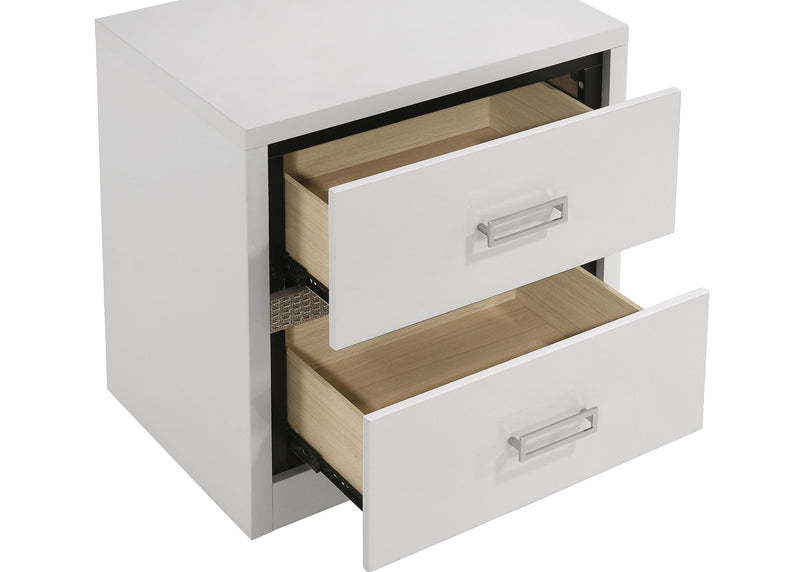 Viana 4-Piece Touch-Control LED Queen Bedroom Set White High Gloss
