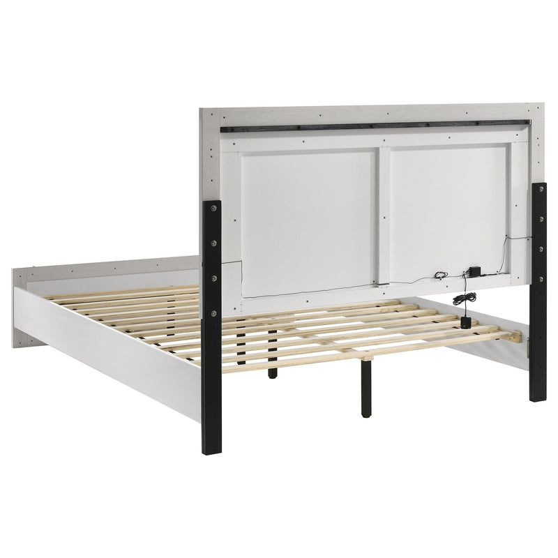 Viana 5-Piece Touch-Control LED Queen Bedroom Set White High Gloss