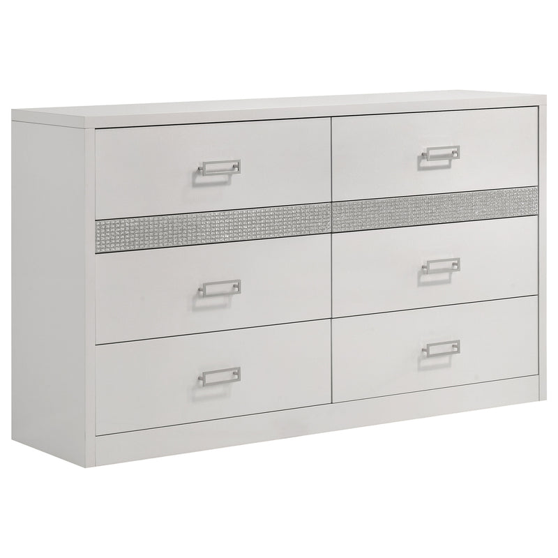 Viana 5-Piece Eastern King Platform Bedroom Set Grey and White High Gloss