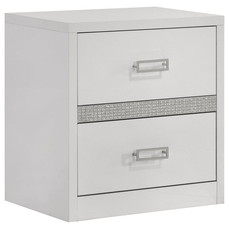 Viana 5-Piece Queen Platform Bedroom Set Grey and White High Gloss