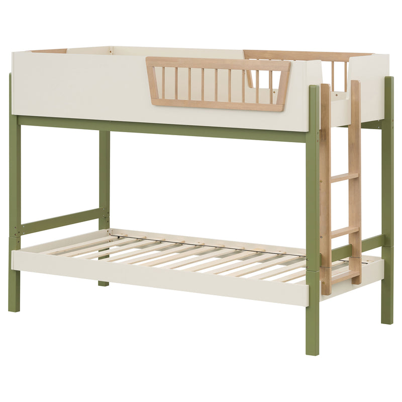 Evren Twin-over-Twin Bunk Bed with Ladder Tri-Tone