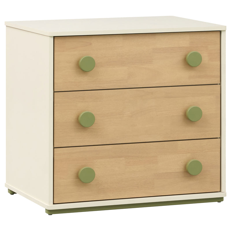 Evren 3-drawer Chest with Olive Wood Knobs Tri-Tone