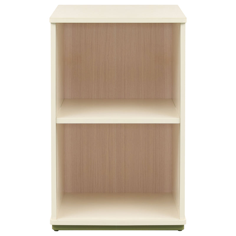 Evren 2-cubby Vertical Bookcase with Natural Interior Off White